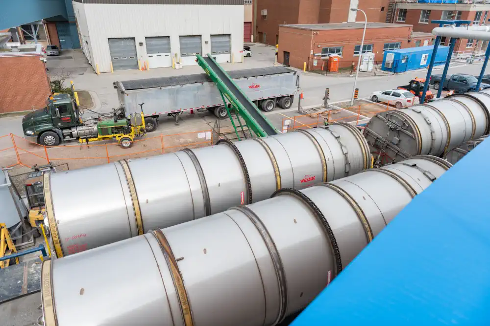 Overhead view of dewatering operation