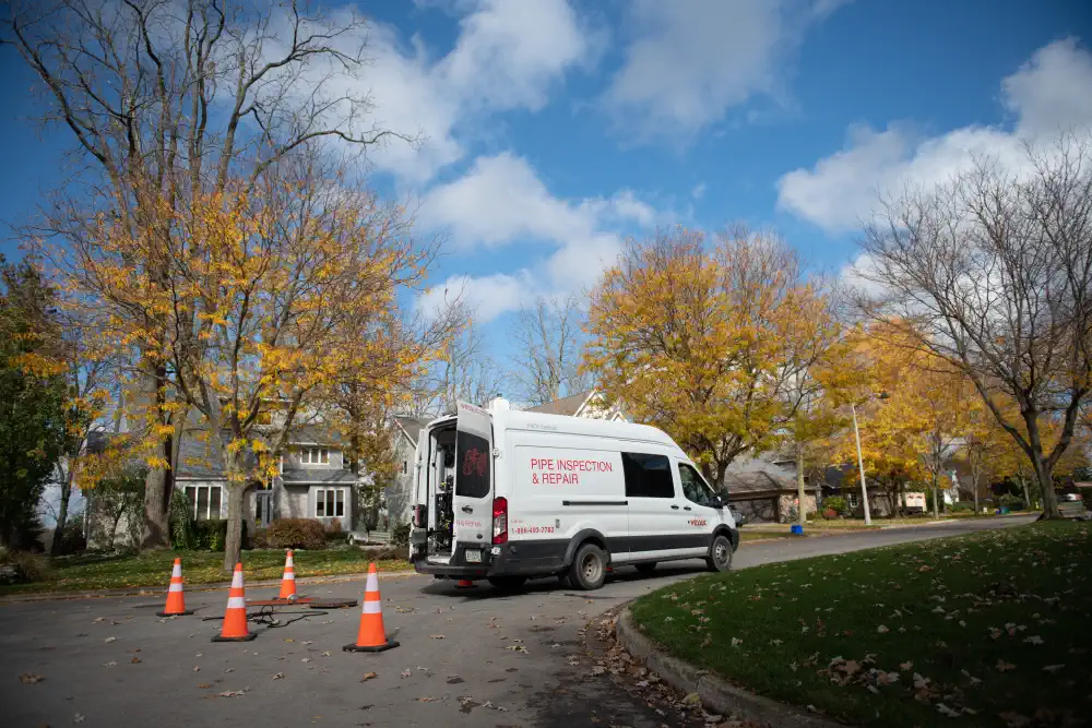 Inspection truck parked on roadside