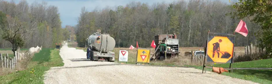 Truck on the side of the road