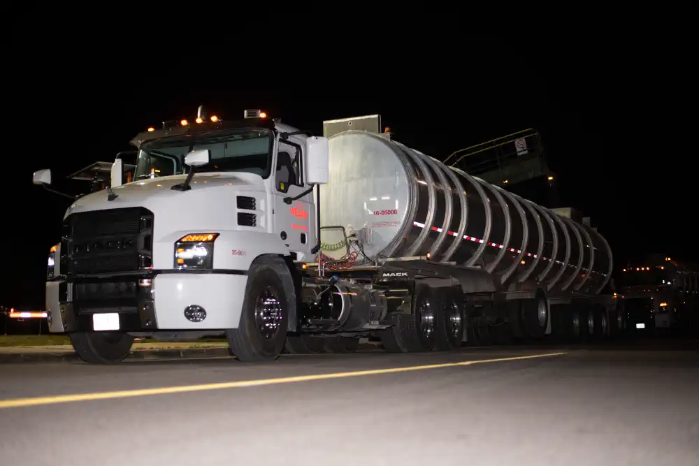 Truck waiting to load during an emergency haulage project
